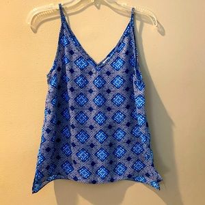 Paper Crane size small spaghetti strap blue tank top. {135}
